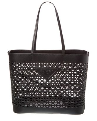 Prada Large Perforated Leather Tote