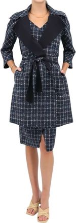 La Petite Robe Di Chiara Boni Womens Saveria Belted Trench Coat In Navy