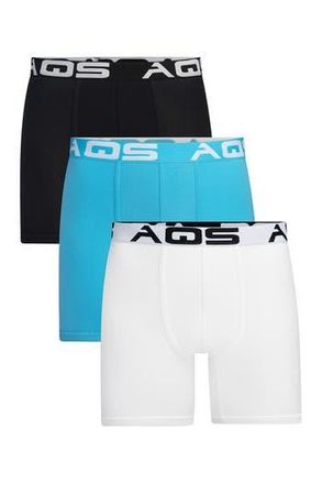 AQS Classic Fit Boxer Briefs - Pack of 3 in Black/light Blue/white at Nordstrom Rack, Size Small