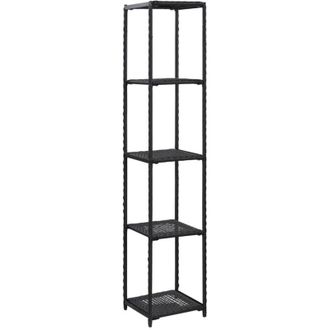 vidaXL Storage Shelf Black 30x30x150 cm Poly Rattan vidaXL