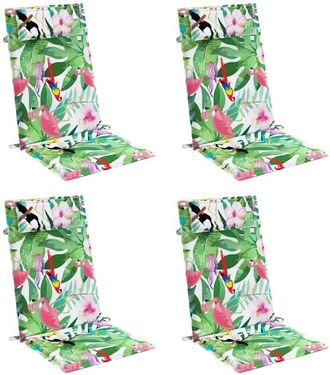 vidaXL Vidaxl - Cojines De Silla Con Respaldo Alto 4 Uds Tela Oxford Multicolor