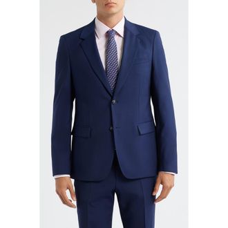 BOSS Houston Navy Wool Sport Coat in Open Blue at Nordstrom, Size 36 Short