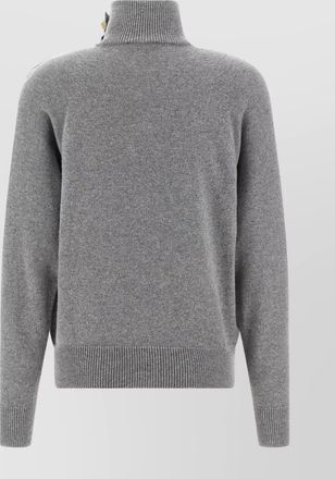 Balmain cashmere wool fine-knit high-neck button-detail jumper