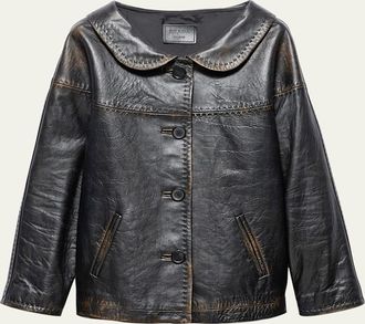 Prada Nappa Leather Single-Breasted Jacket