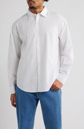 BP. Oversize Cotton Button-Up Shirt in White at Nordstrom, Size Xx-Large