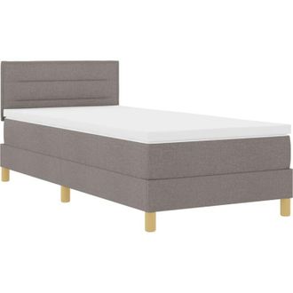 vidaXL LED Box Spring Bed with Mattress Taupe 100 x 200 cm Fabric vidaXL