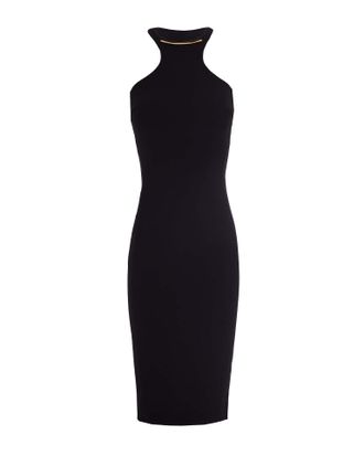 Elisabetta Franchi Black Dress With Gold Detail