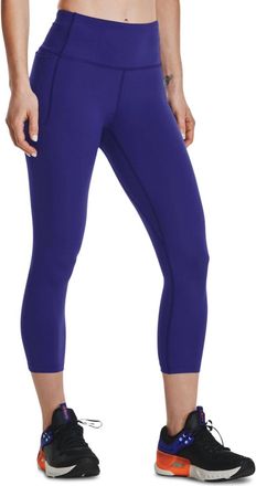 Under Armour Activewear Meridian 7/8 Length Leggings In Regal Metallic Silver