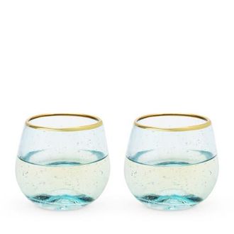 Twine Aqua Bubble Stemless Wine Glasses Set of 2 in Blue at Nordstrom