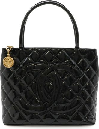 Chanel Black Leather Shoulder Bag Tote Bag (Pre-Owned)