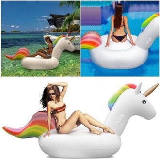 Trade Shop TrAdE Shop Traesio - Unicorno Gonfiabile Gigante Isola Materassino Mare Piscina Maxi 224x164 Cm