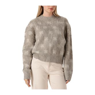 Arma Alyssa Geborstelde Knit - Dames - Ronde hals truien - Beige - M - Polyester - Truien & Vesten
