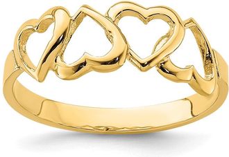 Diamond2Deal 14k Yellow Gold Polished Heart Ring
