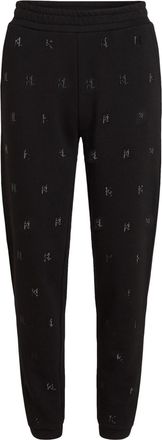 Karl Lagerfeld rhinestone-embellished track pants - women - Organic Cotton/Recycled Polyester - L - Black