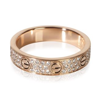 Cartier Pre-Owned Cartier Rose Gold Diamond Small Model Love Ring