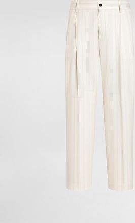Dolce & Gabbana Pinstripe Wool Trousers - Man Pants And Shorts Multicolor 46