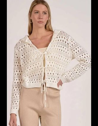 Elan 2 Way Fly A Way Sweater Cardigan In White