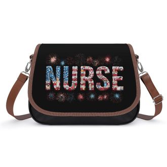 Generic Nurse U.S. Flag Fashion Womens Crossbody Bags Novelty Handbag Shoulder Bag Purse