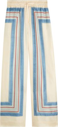 Zimmermann Rebellion Patterned Wide-leg Silk Trousers - Cream - 4 (UK 16 / XL)