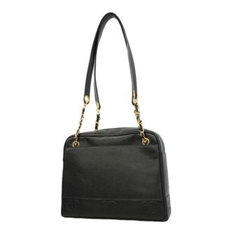 Chanel Black Grained Calfskin Tote Bag (Pre-Owned)
