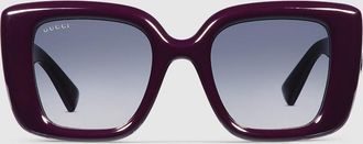 Gucci Butterfly Frame Sunglasses, Purple