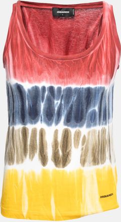 Dsquared2 Multicolor Tye-Dye Print Cotton Sleeveless T-Shirt