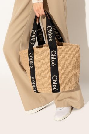 Chlo&eacute; Woody Large Shopper Bag, Womens, Beige