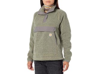 Carhartt Work in Progress Fleece 1/4 Snap Front Jacket Womens Clothing Basil/Malt Heather : 2XL, Fleece/Polyester