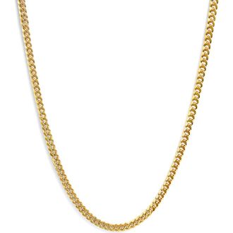 House of Brilliance Semi-Solid 14K Yellow Gold 6.1mm Classic Miami Cuban Chain Necklace at Nordstrom, Size 22