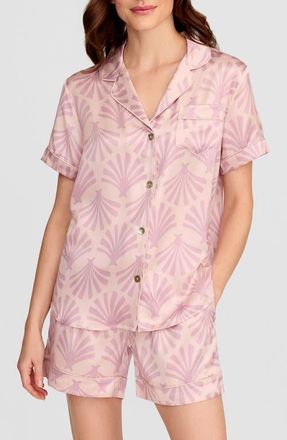 Petite Plume Silk Short Pajamas in Pink at Nordstrom, Size X-Large