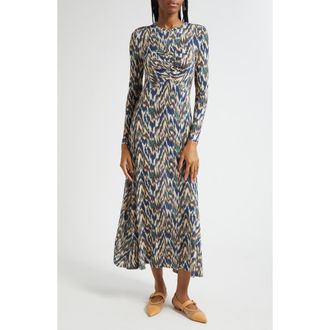 Ulla Johnson Naia Long Sleeve Ruched Maxi Dress in Riverslate at Nordstrom Rack, Size Medium