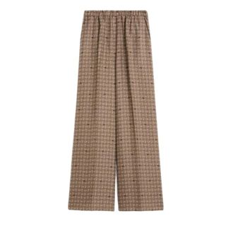 Max Mara Wide Trousers, female, Brown, Size: 2XS MXM Vischio Printed Silk Trousers