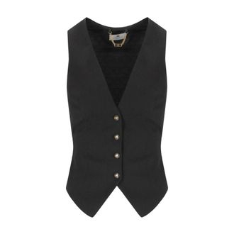 Elisabetta Franchi Dames, Jassen, Zwart, Maat: XS Gabardine