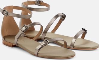 Max Mara Metallic leather sandals