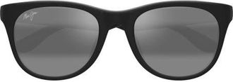 Maui Jim Koaniani AF 55mm PolarizedPlus2 Rectangular Sunglasses in Black at Nordstrom