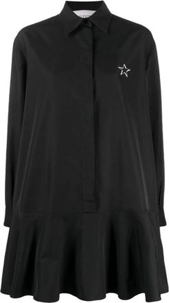 Valentino Shirt-jurk met VLTNSTAR-print - Dames - Shirt Kleedjes - Zwart - S - Katoen - Kleedjes