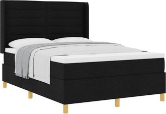 vidaXL Cama Tipo Box Spring Con Colch&oacute;n Negro 160 X 200 Cm Tela Vidaxl