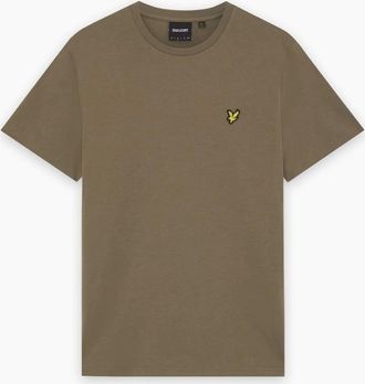 Lyle & Scott Mens Lyle & Scott Khaki Ash Cotton Crew Neck T-Shirt - Brown - Size: 38