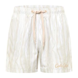 Carlo Colucci Swimshort Signature Knit Print - Heren - Strandmode - Wit - S - Polyester - Badmode