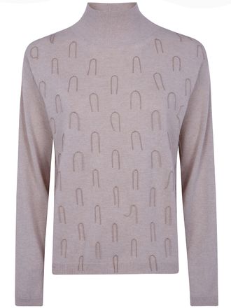 Fabiana Filippi Sweater Wool Blend Platinum Turtle Neck