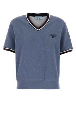Prada Cerulean Blue Cotton T Shirt