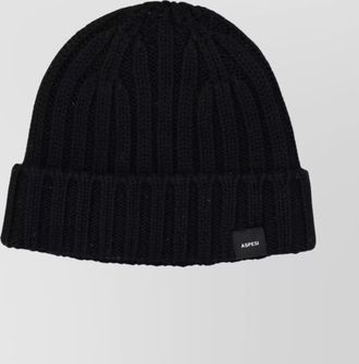 Aspesi ribbed knit beanie turn-up brim