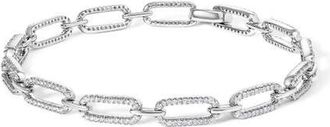 House of Brilliance 14K White Gold 1.00 Cttw Paperclip Link Bracelet at Nordstrom