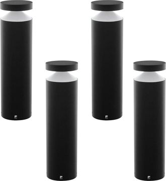 Loops 4 PACK IP44 Outdoor Pedestal Light Black Cast Aluminium 11W LED Post