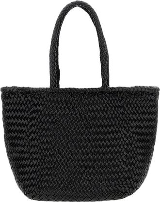 Dragon Diffusion Black Grace Braided Leather Tote Bag