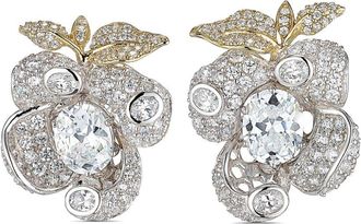 Anabela Chan 18kt yellow and white gold Blossom diamond earrings - women - Lab-Grown Simulated White Diamond/18K Yellow & White Gold & Rhodium Ve