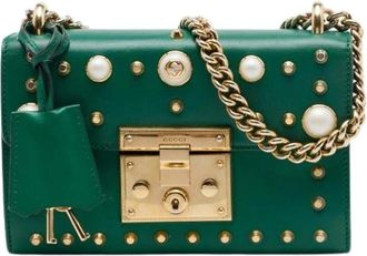 Gucci Pre-owned Vintage Crossbody Bag - Dames - Vintage Schoudertas - Groen - ONE Size - Leer - Vintage