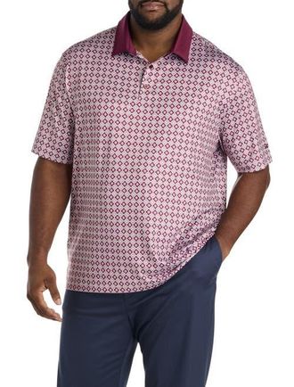 Reebok Big & Tall Mosaic Tile Performance Polo Shirt in Gritty Grey Pink at Nordstrom, Size Xx-Large