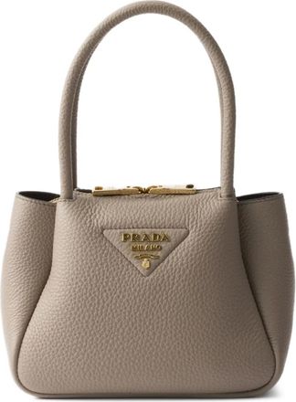 Prada Borsa tote mini in pelle - Marrone