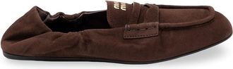 Miu Miu Ruches Suede Loafers